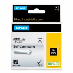 DYMO Rhino étiquettes industrielles auto-laminées | 24 mm x 5,5 m | impression en noir sur fond blanc 