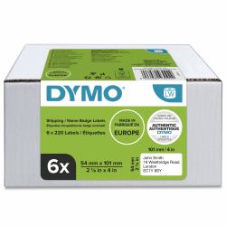 DYMO LW grandes étiquettes autocollantes authentiques pour expéditions et badges nominatifs | 54 mm x 101 mm | 6 rouleaux de 220 étiquettes [1 320 étiquettes] | pour les étiqueteuses LabelWriter 