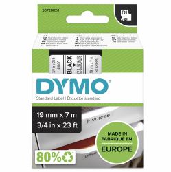 DYMO D1 étiquettes autocollantes authentiques de hautes performances en polyester | 19mm x 7m | 19mm | impression en noir sur fond transparent | pour étiqueteuses LabelManager 