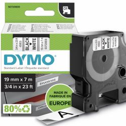 DYMO D1 étiquettes autocollantes authentiques | impression en noir sur fond blanc | 19 mm x 7 m | pour étiqueteuses LabelManager 