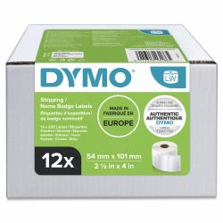DYMO LW grandes étiquettes autocollantes authentiques pour expéditions et badges nominatifs | 54 mm x 101 mm | 12 rouleaux de 220 étiquettes [2 640 étiquettes] | pour les étiqueteuses LabelWriter 