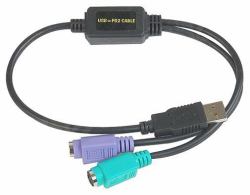 Datalogic ADP-203 Wedge to USB Adapter câble PS/2 0,5 m 2x 6-p Mini-DIN USB A Noir 
