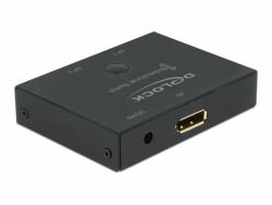 DeLOCK Commutateur bidirectionnel DisplayPort 2 - 1 8K 30 Hz 