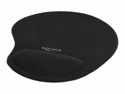 DeLOCK Tapis ergonomique de souris avec appui de poignet en gel noir 230 x 202 x 24 mm 