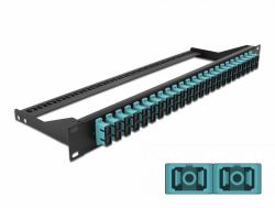 DeLOCK Panneau de distribution 19″ en fibre, 24 ports SC Duplex, aqua 