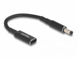 DeLOCK Câble adaptateur pour un câble de chargement de laptop USB Type-C femelle à 5,5 x 2,1 mm mâle, 15 cm 