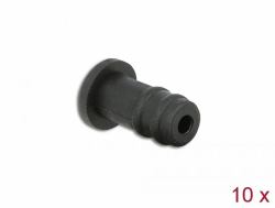 DeLOCK Bouchon à poussière pour jack femelle stéréo 3,5 mm, 10 unités, noir. 