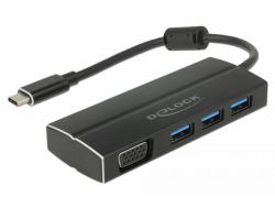 DeLOCK 63932 station d'accueil USB 3.2 Gen 1 [3.1 Gen 1] Type-C Noir 