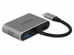 DeLOCK 64074 station d'accueil USB 3.2 Gen 1 [3.1 Gen 1] Type-C Gris 