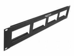 DeLOCK Panneau de distribution Easy 45, 19″, 4 ouvertures de 90,5 x 45,2 mm, 2 unités, noir 