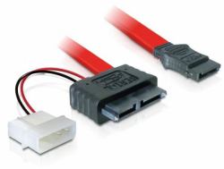 DeLOCK Cable SATA Slimline female + 2pin power > SATA câble SATA 0,3 m SATA 13-pin SATA 7-pin + 2-pin Rouge 