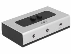 DeLOCK 87699 commutateur audio Noir, Gris 