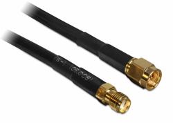 DeLOCK 2m SMA m/f câble coaxial CFD200 Noir 