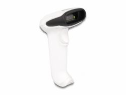 DeLOCK Scanner de code-barres 1D et 2D pour 2,4 GHz, Bluetooth ou USB - blanc 