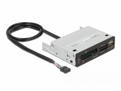 DeLOCK Lecteur de cartes 3.5″ USB 2.0 à 5 fentes + 1 x USB 2.0 Type-A femelle 