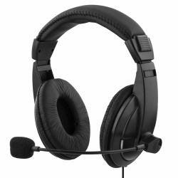 Deltaco HL-56 casque Avec fil Arceau Appels/Musique Noir 