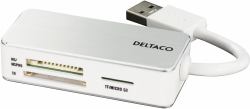 Deltaco UCR-147 lecteur de carte mémoire USB 3.2 Gen 1 [3.1 Gen 1] Type-A Blanc 