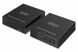 Digitus CAT Extender USB 3.2 Gen1, 5 Gbps, 4 ports : 3x USB-A / 1x USB-C, 100m 