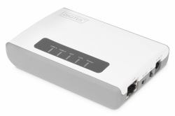 Digitus 2 ports USB 2.0 sans fil pour serveur réseau multifonction, 300 Mbits/s 