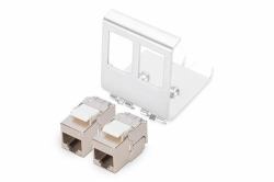 Digitus DIN-RAIL ADAPTER 2PORT +2X KEYM - 2X DN-93615-S KEYSTONE MODULE