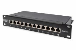 Digitus Panneau de brassage CAT 6a, blindé, 12 ports, 1U, 10", noir 