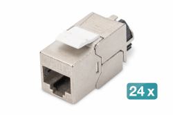 Digitus CAT 6A Keystone Module, blindé avec gestionnaire de câble intelligent, set [24 pièces] 