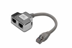 Digitus Adaptateur de câble de brassage CAT 5e, 2x CAT 5e, blindé 