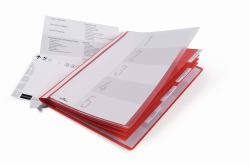 Durable 255503 intercalaire de classement Porte-documents Plastique Rouge, Transparent 