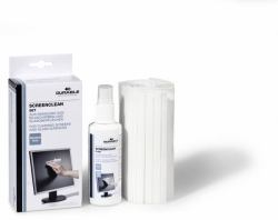Durable SCREENCLEAN Set Chiffons secs et humides et liquide de nettoyage d'équipement électronique LCD/TFT/Plasma 125 ml 