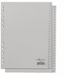 Durable 650410 intercalaire de classement Onglet avec index numérique Polypropylène [PP] Gris 