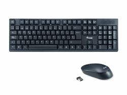 Equip 245221 clavier Souris incluse Bureau RF sans fil QWERTY Espagnole Noir  - version étrangère