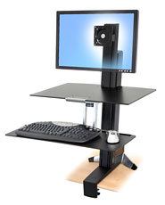 Ergotron WorkFit-S, Single HD with Worksurface+ Noir Support multimédia 