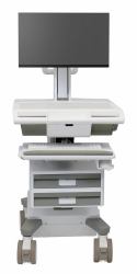 Ergotron M011-0101-111001-1-0 support et équerre de station de travail/PC tout en un 19,5 kg Blanc, Gris 61 cm [24"] 
