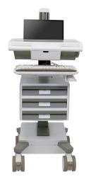 Ergotron M021-0101-111101-1-0 support et équerre de station de travail/PC tout en un 19,5 kg Blanc, Gris 43,2 cm [17"] 
