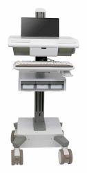 Ergotron M021-0101-130001-1-0 support et équerre de station de travail/PC tout en un 19,5 kg Blanc, Gris 43,2 cm [17"] 