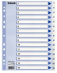 Esselte 100137 intercalaire de classement Onglet avec index numérique Polypropylène [PP] Bleu, Blanc 