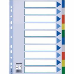 Esselte 15261 intercalaire de classement Onglet avec index vierge Polypropylène [PP] Multicolore 