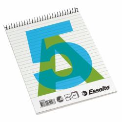 Esselte Spiral Pad A5 bloc-notes 80 feuilles Bleu, Vert, Blanc 