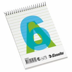Esselte Spiral Pad A6 bloc-notes 80 feuilles Bleu, Vert, Blanc 