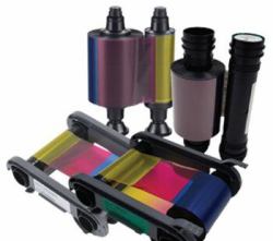 Evolis YMCKO ruban d'impression 300 pages Noir, Cyan, Gris, Magenta, Jaune 