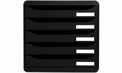 Exacompta 309714D bac de rangement de bureau Polystyrène Noir 