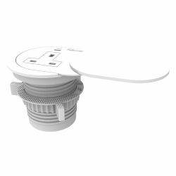 Fellowes Power Spot Type G for 60-80mm Desk Grommet Holes 2m Cable Black - 100137176 multiprise 1 sortie[s] CA Intérieure Blanc 