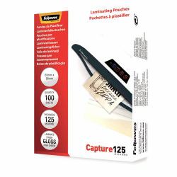 Fellowes Pochettes brillantes pour cartes 125 microns 65x95mm 