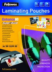 Fellowes Pochettes SuperQuick brillantes A4 80 microns 