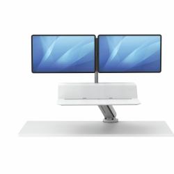 Fellowes Station de travail Assis-Debout Lotus RT – Double - Blanc 