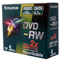 Fujifilm DVD-RW 4.7GB 2x, 5-Pk 4,7 Go 5 pièce[s] 