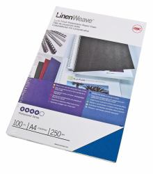 GBC Plats de couverture LinenWeave 250 g/m² bleu roi [100] 