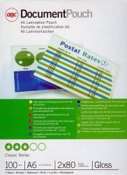 GBC Pochettes brilliantes pour document A6 2x80mic [100] 