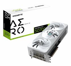 GIGABYTE GeForce RTX 5070 Ti AERO OC 16G Carte Graphique - 16 Go GDDR7, 256 bits, PCI-E 5.0, 2588 MHz Core Clock, 3 x DP 2.1a, 1 x HDMI 2.1b, NVIDIA DLSS 4, GV-N507TAERO OC-16GD 