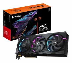 GIGABYTE AORUS Radeon RX 9070 XT ELITE 16G Carte Graphique - 16 Go GDDR6, 256 bits, PCI-E 5.0, 3100 MHz Fréquence du Cœur, 2 x DisplayPort, 2 x HDMI, GV-R9070XTAORUS E-16GD 
